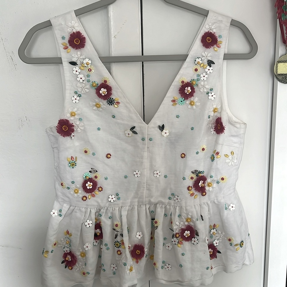 J. Crew floral peplum top